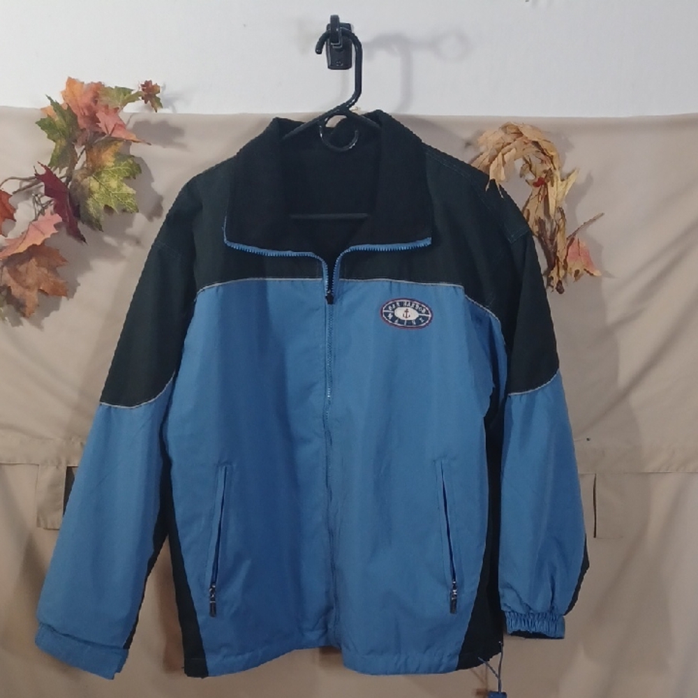 Bar Harbor Maine Blue and Black Windbreaker Size Small